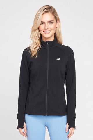 Women Plus Size Long Sleeve Training Jacket, Black