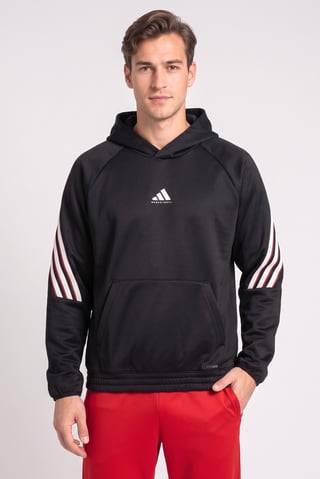 Men Sportswear Fit Long Sleeve Basketball Hoodie, Black