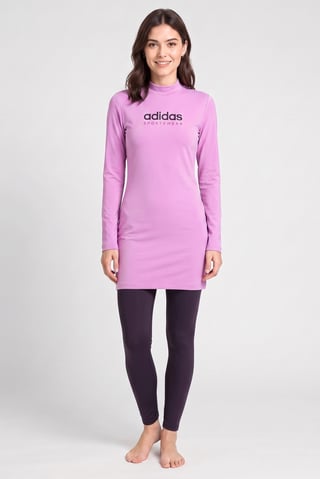 Women 2 Pcs Long Sleeve Padded T-Shirt And Legging Swimwear Set, Multicolor