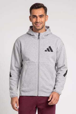 Men Sportswear Fit Long Sleeve Outdoor Hoodie, Heather Grey