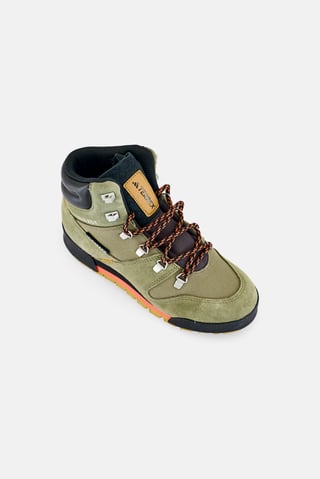 Adidas x Terrex Kids Boy Snowpitch Lace Up Hiking Shoes, Olive