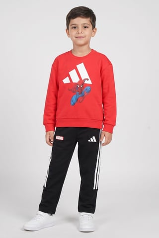 Adidas x Marvel Toddlers Boy Regular Fit Long Sleeve Sweatshirt And Pants Set, Multicolor