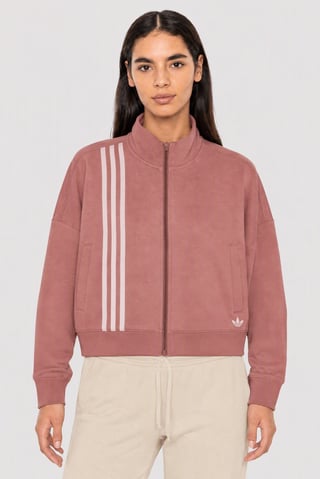Women Sportswear Fit Long Sleeve Outdoor Full Zip Sweatshirt, Warm Clay