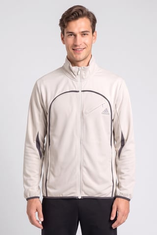 Men Sportswear Fit Outdoor Full Zip Sweatshirt, Beige