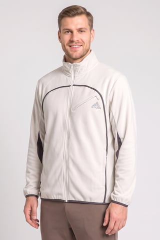 Men Sportswear Fit Long Sleeve Outdoor Jacket, Light Beige