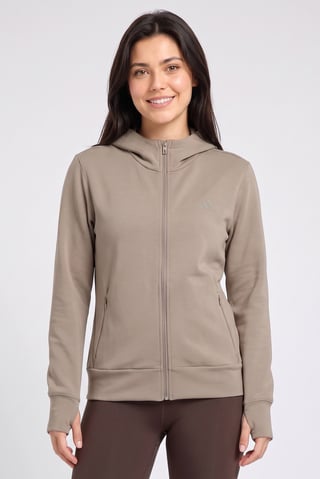 Women Loose Fit Long Sleeve Training Hoodie, Taupe