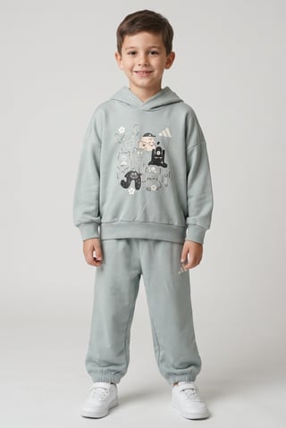 Toddlers Boy 2 Pcs Oversize Fit Tracksuit, Light Sage