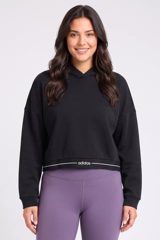 Women Sportswear Fit Long Sleeve Outdoor Hoodie, Black