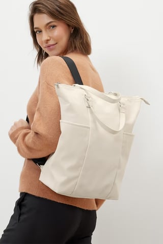 Women Plain Backpack, White