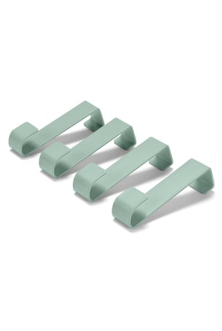 Steel 4 Pieces Door Hooks, Sage Green