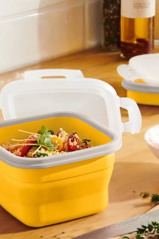 2 Foldable Food Storage Containers, Yellow
