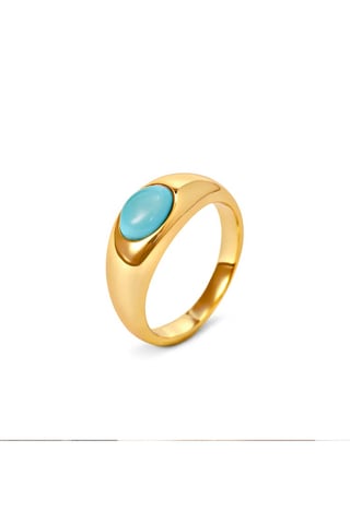Women Crystal Fashion Stainless Steel Ring, Gold