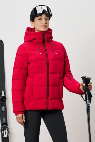 Women Quilted Puffer Jacket, Red