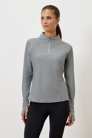 Women Sportswear Fit Long Sleeve Outdoor Sweatshirt, Heather Grey