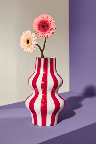 Stripe Decorative Vase, Multicolor