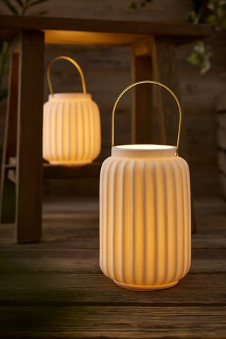 LED Lantern, Off White