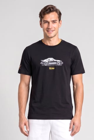 Men Sportswear Fit Short Sleeve Outdoor T-Shirt, Black