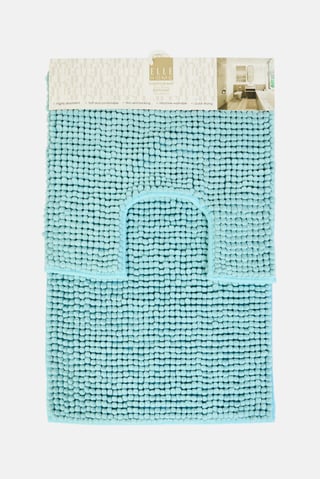 2 Pieces Textured Bath Rug Set, Blue