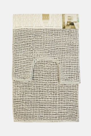2 Pieces Textured Bath Rug Set, Grey