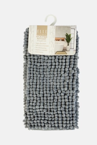 Microfiber Textured Bath Mat, Dark Grey