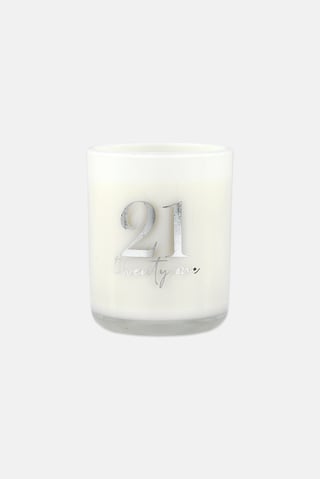 Milestones Age 21 Champagne Scented Soy Wax Candle, White