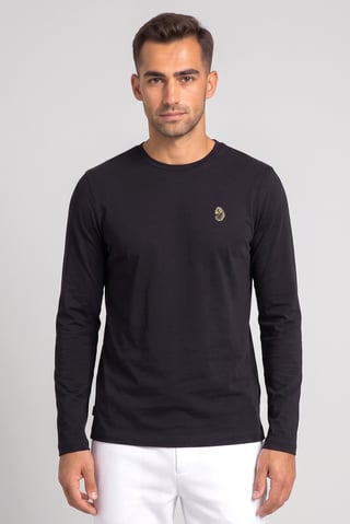 Men Sportswear Fit Long Sleeve Outdoor Sweatshirt, Black