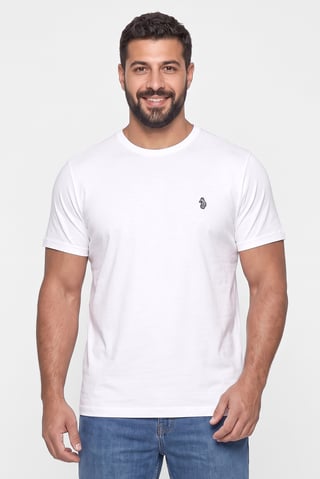 Men 3 Pcs Crew Neck Short Sleeve Brand Logo T-Shirt, Multicolor