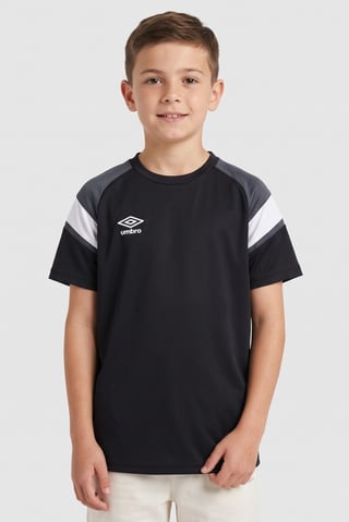 Kids Boy Sportswear Fit Short Sleeve Running T-Shirt, Black