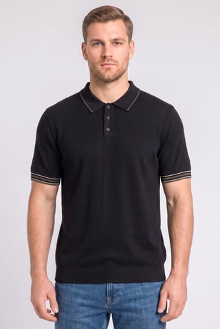Men Regular Fit Solid Short Sleeve Polo Shirt, Navy