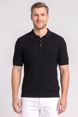Men Regular Fit Short Sleeve Outdoor Polo Shirt, Black