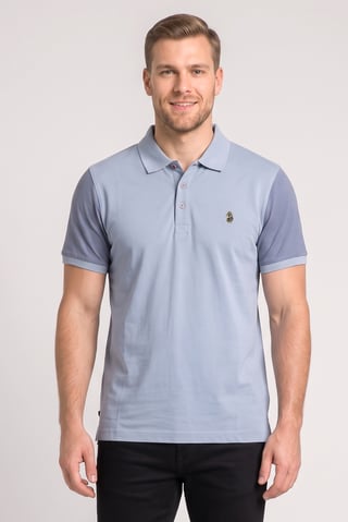 Men Sportswear Fit Short Sleeve Outdoor Polo Shirt, Sky Blue