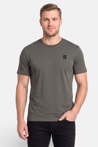Men Crew Neck Short Sleeve Brand Logo T-Shirt, Green