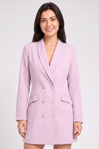 Women Solid Blazer Dress, Lilac