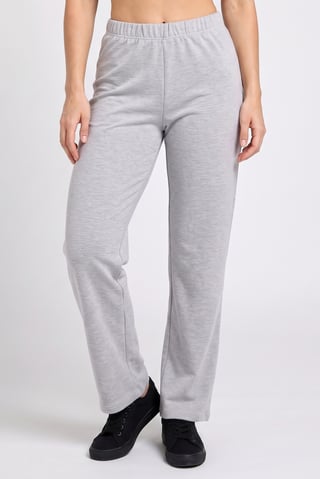 Women Regular Fit Heather Wide Leg Pants, Grey