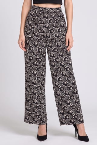 Women Regular Fit Floral Print Wide Leg Pants, Multicolor