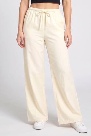 Women Regular Fit Solid Wide Leg Pants, Yellow