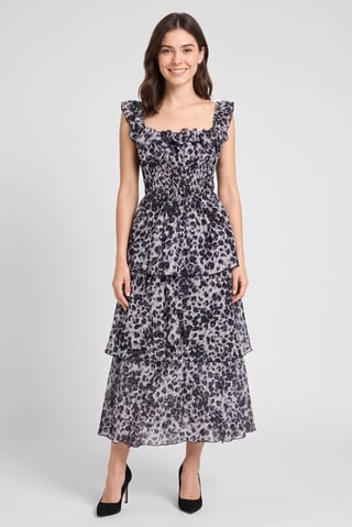 Women Animal Print Maxi Dress, Multicolor