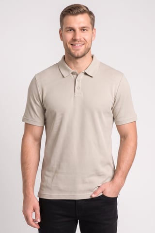 Men Regular Fit Textured Short Sleeve Polo Shirt, Light Sage