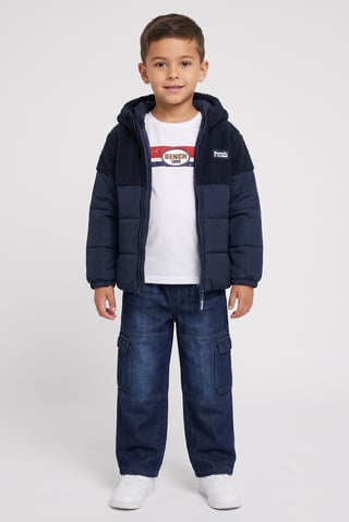 Kids Boy 3 Pcs Brand Logo Jacket And T-Shirt With Cargo Pants Set, Multicolor