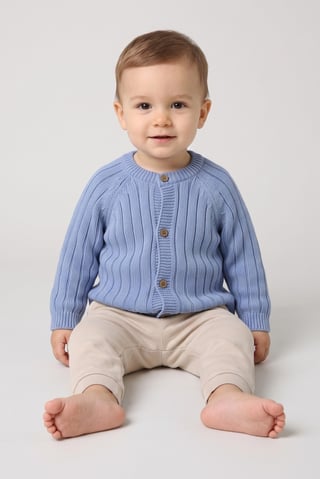 Toddlers Boy Long Sleeve Knitted Sweater, Blue