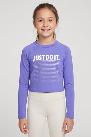 Kids Girl Dri Fit Long Sleeve Swimming Top, Light Indigo