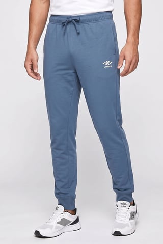 Men Slim Fit Brand Logo Training Sweatspants, Sage Blue