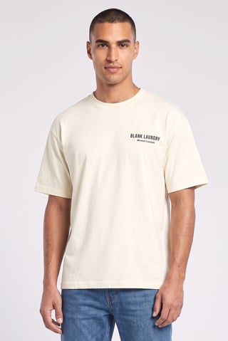 Men Crew Neck Graphic Print Short Sleeve T-Shirt, Beige