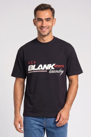 Men Crew Neck Graphic Print Short Sleeve T-Shirt, Black
