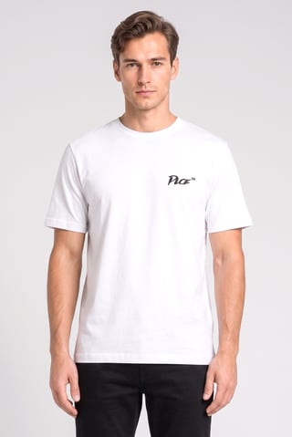 Men Crew Neck Short Sleeve Graphic Print T-Shirt, White
