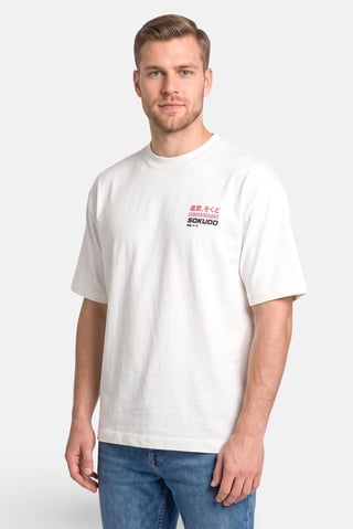 Men Crew Neck Short Sleeve Graphic Print T-Shirt, White