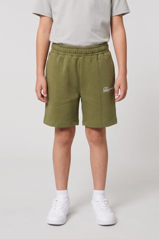 Kids Boy Brand Logo Basic Shorts, Olive