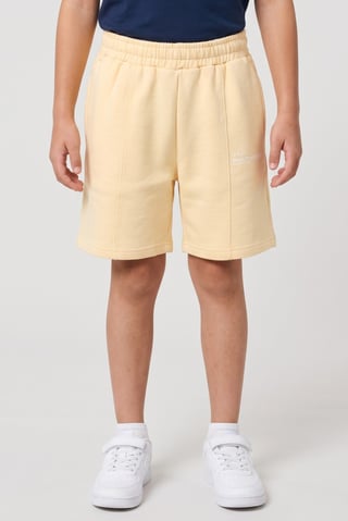 Kids Boy Brand Logo Basic Shorts, Sand