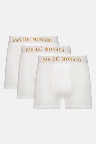 Men 3 Pieces Stretch Fit Brand Logo Boxer Brief, White