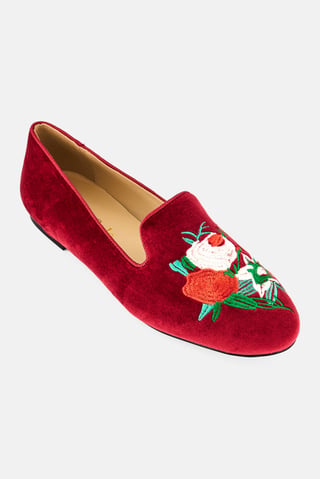 Women Hefner Slip On Flats, Burgundy